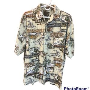 Rare Microsoft Across America Toes on the Nose Large L Hawaiian Style Shirt